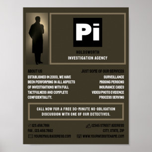 Poster Logo du détective, détective privé