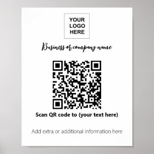 Poster Logo du modèle d'entreprise code qr