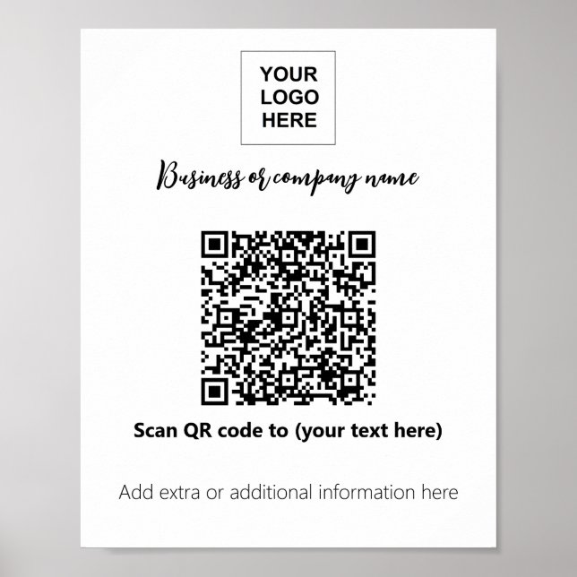 Poster Logo du modèle d'entreprise code qr (Devant)