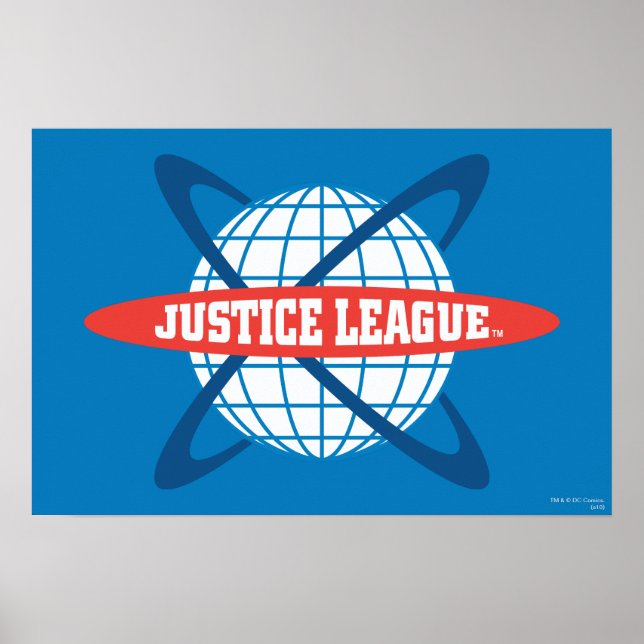 Poster Logo du monde de la Justice League (Devant)