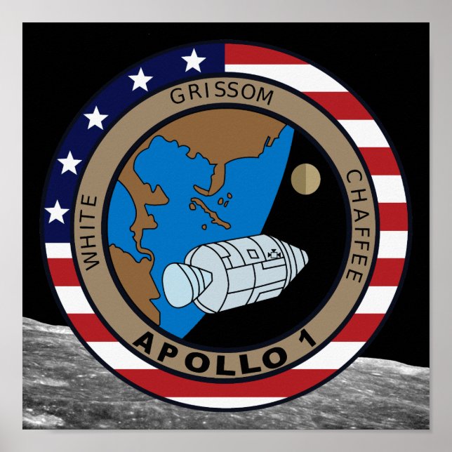 Poster Logo du patch de mission Apollo 1 (Devant)