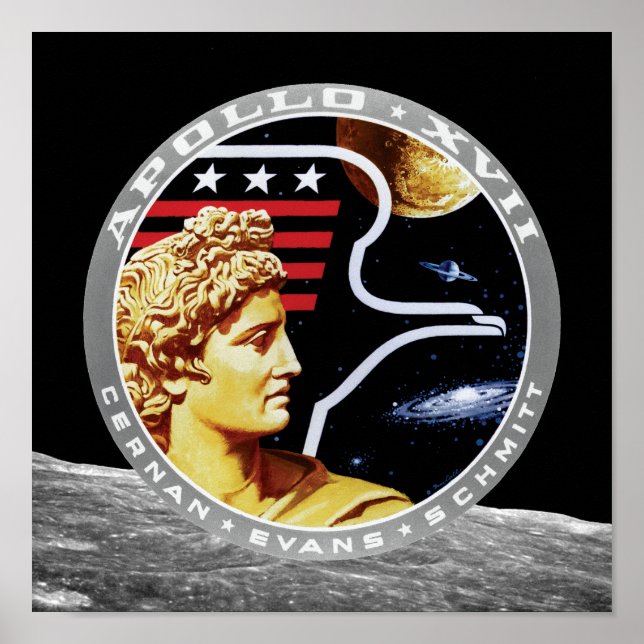 Poster Logo du patch de mission Apollo 17 NASA (Devant)