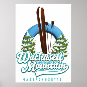 Poster Logo du ski du Massachusetts de Wachusett Mountain
