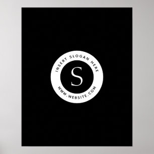 Poster Logo Entreprise Moderne Noir et Blanc