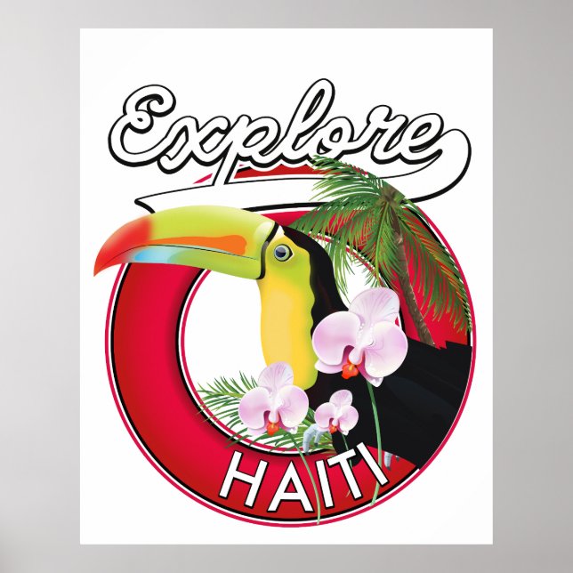 Poster Logo Explore Haïti patch de voyage. (Devant)