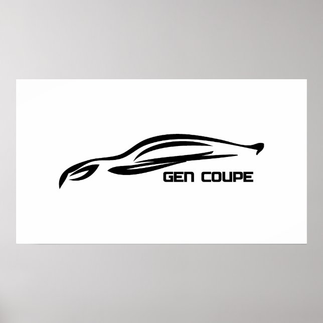 Poster Logo Genesis Coupe Black Silhouette (Devant)