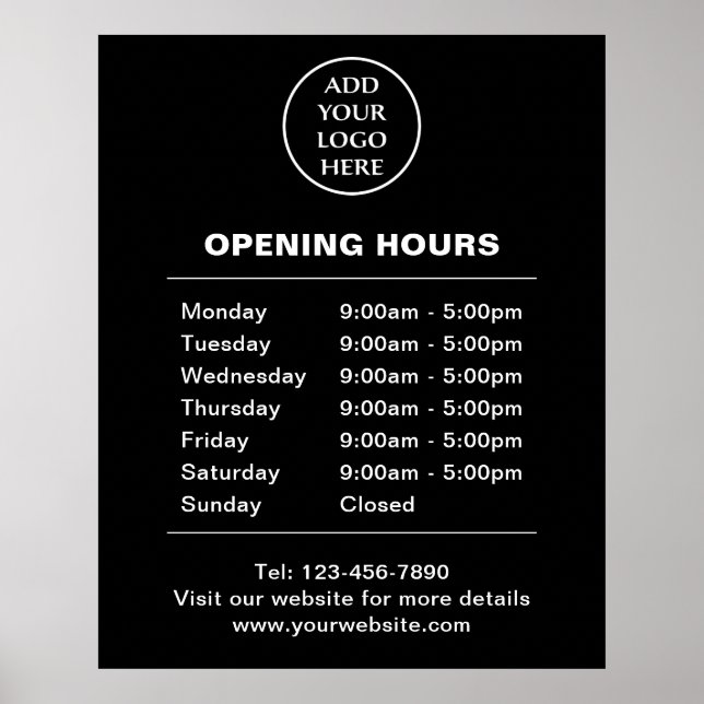 Poster Logo Ici Boutique Heures Entreprise Entreprise Ent (Devant)
