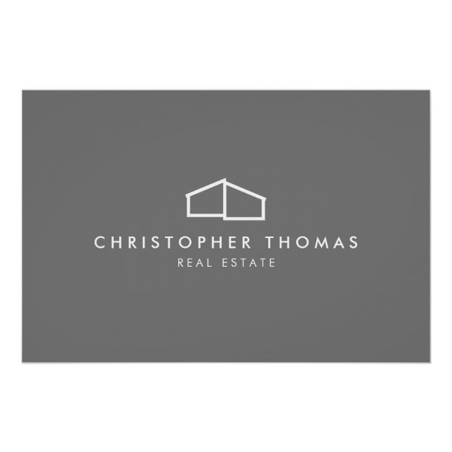 Poster Logo Modern Home Realtor Grey Téléchargement (Devant)