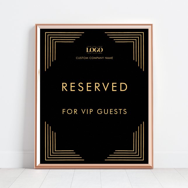 Poster Logo noir et or VIP Événement Réservé Panneau de t (Créateur téléchargé)