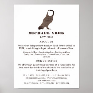 Poster Logo Owl, Services juridiques Publicité