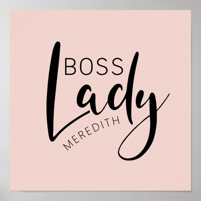 Poster Logo Personnalisé Boss Lady Rose (Devant)