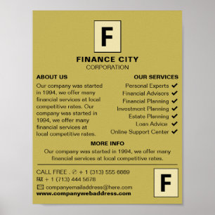 Poster Logo personnalisé, publicité commerciale et financ