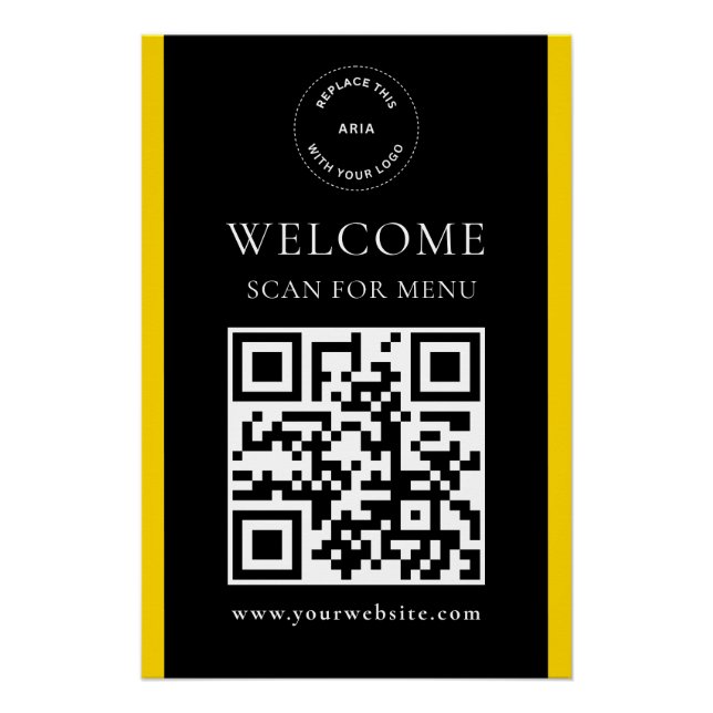 Poster Logo personnalisé QR Code Moderne Business Piéton  (Devant)