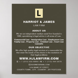 Poster Logo Personnalisé, Services Juridiques Sleek Adver