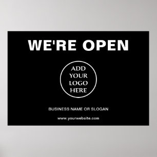 Poster Logo Plain Entreprise Entreprise Nous sommes ouver