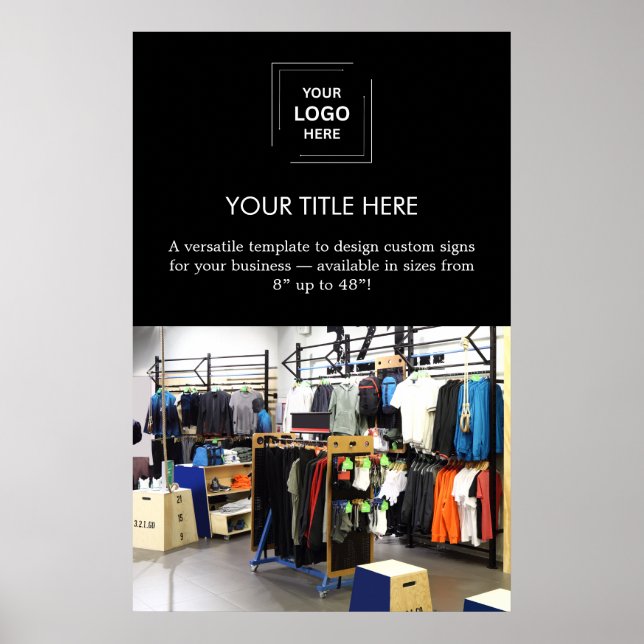 Poster Logo professionnel noir promotionnel (Devant)