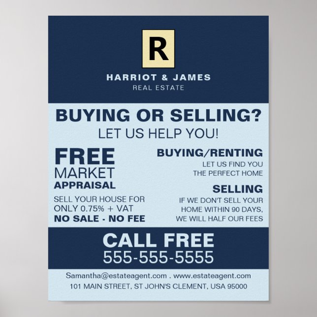Poster Logo, Réaliseur, Agent immobilier (Devant)