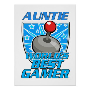 Poster Logo rétro de la meilleure joueuse de Auntie World