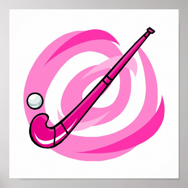 Poster Logo rose de hockey de campagne (Devant)