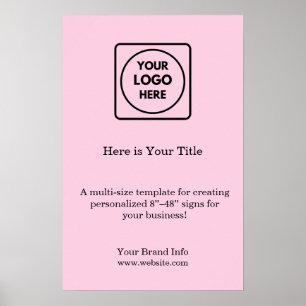 Poster Logo rose pâle   Marque promotionnelle moderne