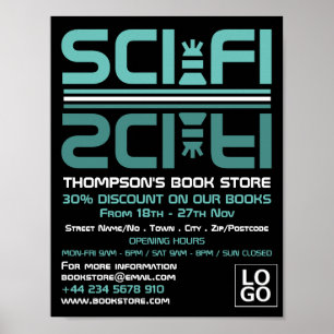 Poster Logo Sci-Fi, Publicité de librairie