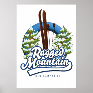 Poster Logo ski de Ragged Mountain New Hampshire