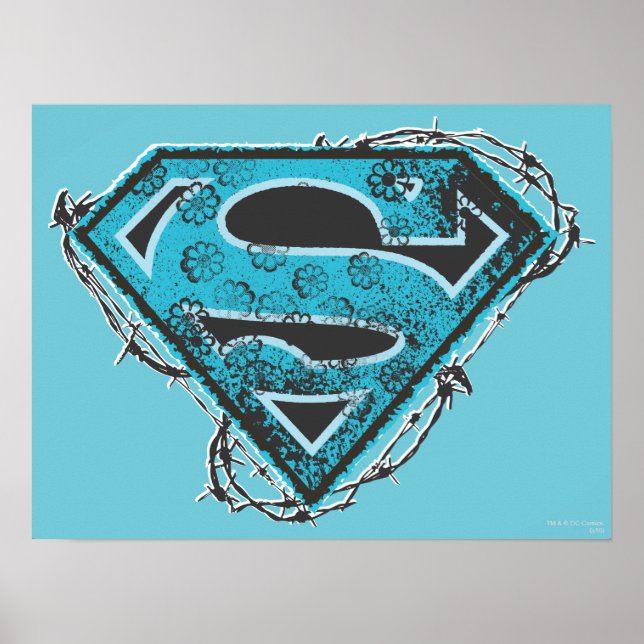 Poster Logo Supergirl Barbed Wire and Flowers (Devant)