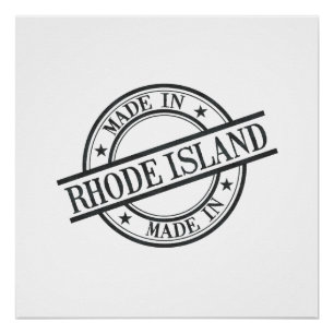 Poster Logo Symbole Fabriqué En Rhode Island Style Timbre