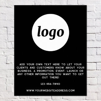 Poster Logo Texte promotionnel Business Black