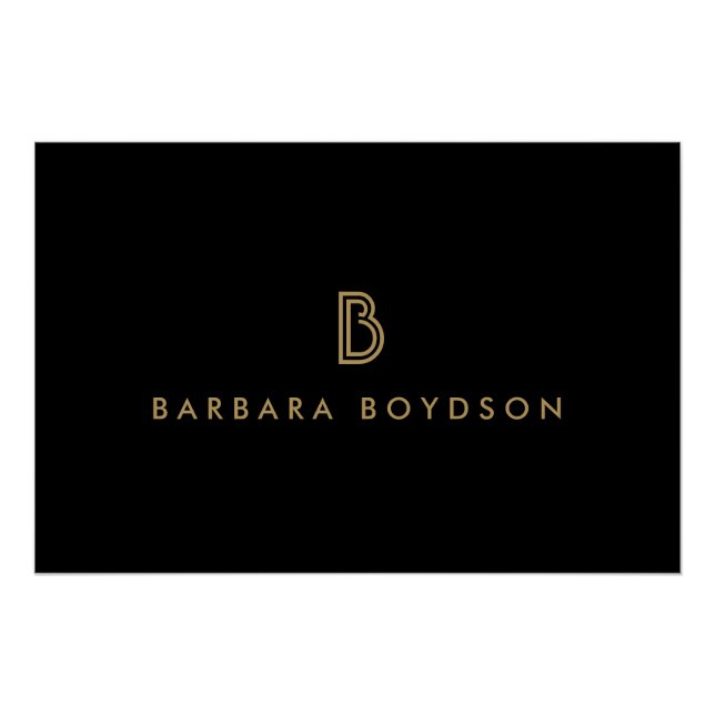 Poster Logo vintage Gold/Black Monogram Télécharger (Devant)