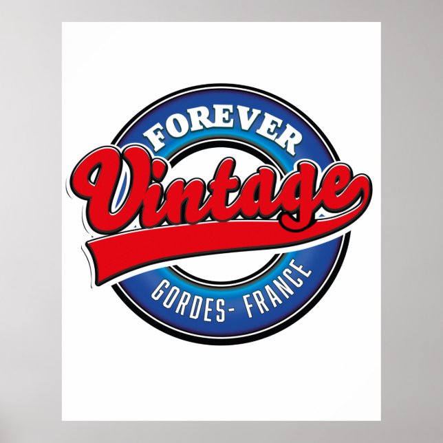 Poster logo vintage Gordes France (Devant)