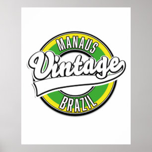 Poster Logo vintage Manaus Brésil