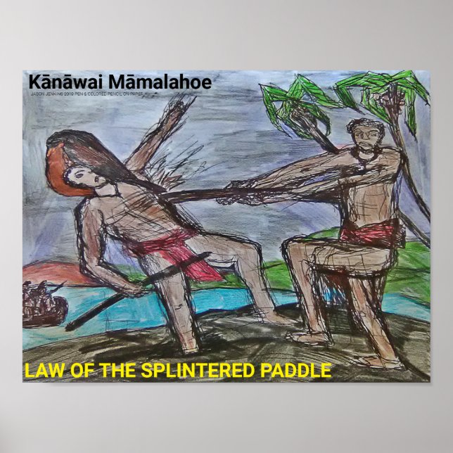 Poster Loi de Kānāwai Māmalahoe de la pagaie à éclaboussu (Devant)