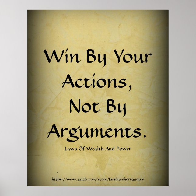 Poster Loi De Pouvoir De Richesse Gagner Par Vos Actions  (Devant)