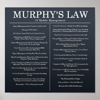 Poster Loi Murphys de la gestion intermédiaire