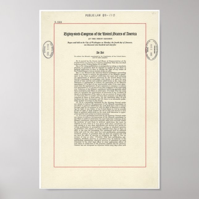 Poster Loi sur les droits de vote (Devant)