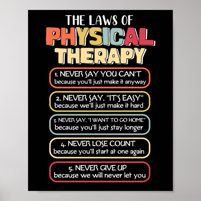 Poster Lois Sur La Thérapie Physique Objectifs Motivation (Devant)