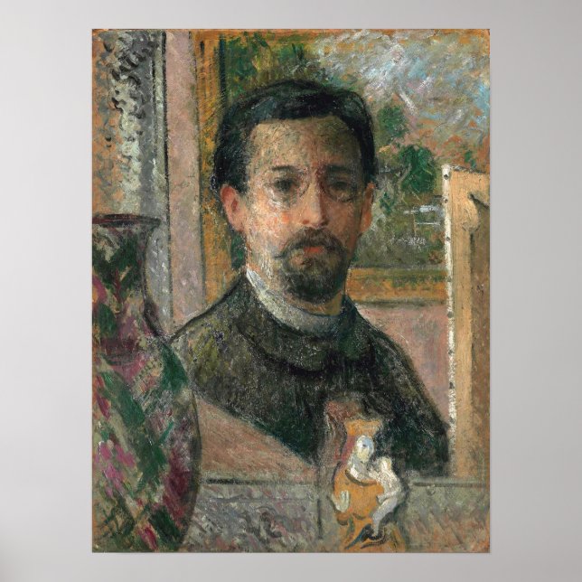 Poster Loiseau - Autoportrait Avec Statuette 1916 (Devant)
