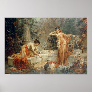 Poster L'Oiseau des animaux de compagnie par Hans Zatzka 