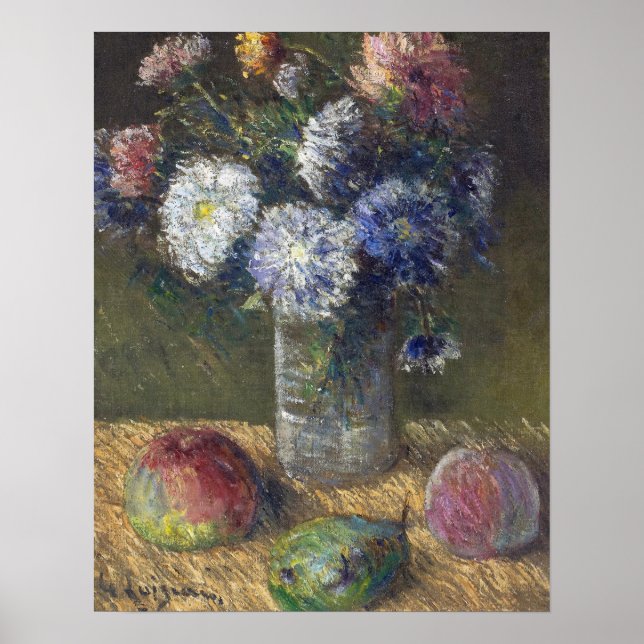 Poster Loiseau - Vie morte, Bouquet de Fleurs et Fruits (Devant)