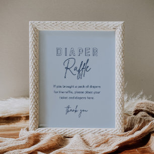 Poster LOLA Blue Diaper Raffle Baby shower Jeu