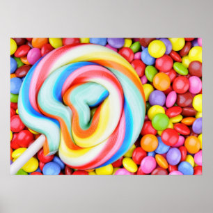 Poster Lollipop Et Smarties Multicolores