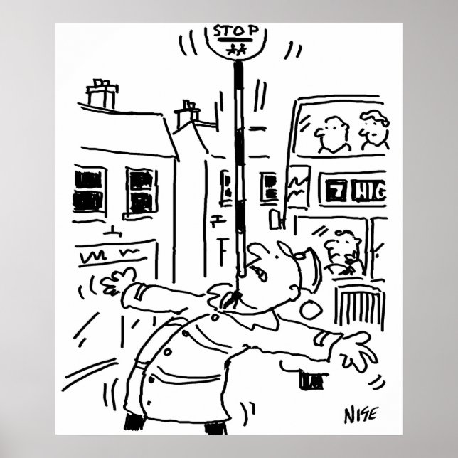 Poster Lollipop Man fait Balancing Act avec Lollipop (Devant)