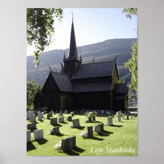 Poster Lom Stavkirke (Devant)