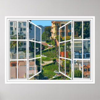 Poster Lombard Street Blanc 24 Volet Ouvrir la fenêtre Po