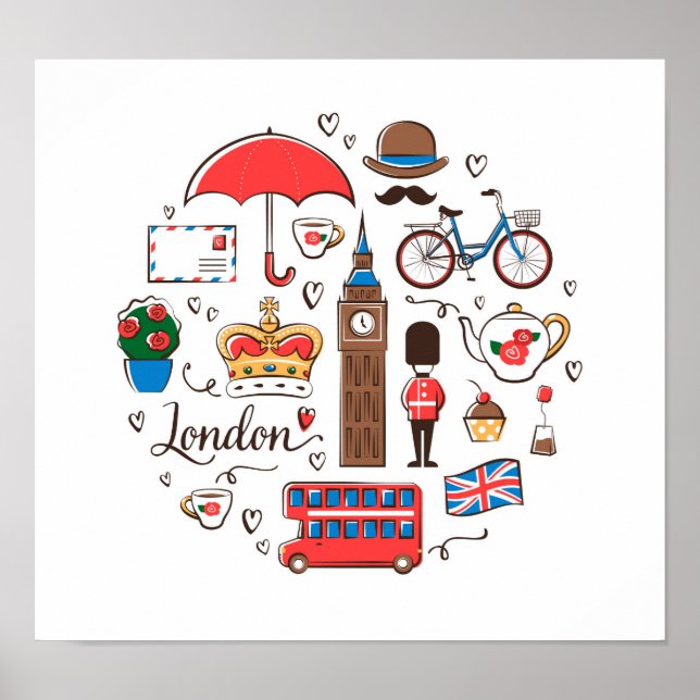 Poster London Doodles (Devant)