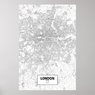 Poster London, England (black on white)