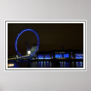 Poster London Eye la nuit