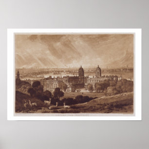 Poster London from Greenwich, engraved by Charles Turner