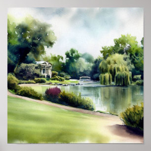 Poster London-Holland Park (B), Aquarelle